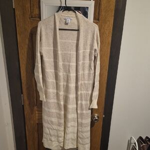 Women's Cream Long Cardigan Sweater
